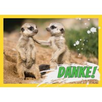 Postkarte "Danke" - Kinder - Motiv Erdmännchen - 10 Stück