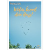 Plakat Pfingsten "Wofür brennt dein Herz?"