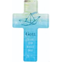 Acrylglas Kinderkreuz Faltschiff Gott segne und behüte