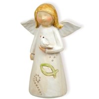 Schutzengel Figur Mutmacher mit Taube