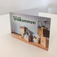 Klappkarte Willkommen 5er