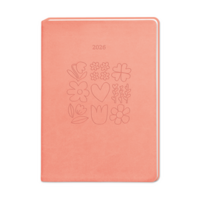 Terminplaner Lederlook 2026 Peach